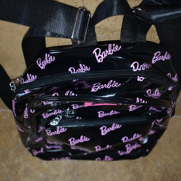 LIMITED EDITION Barbie X Miniso LOGO PRINT Backpack Black Pink Women's Bag - Picture 14 of 16
